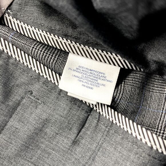 Lands‎ End Pants Womens 34 Gray Plaid Bootcut cuffed flat front pocket - Picture 12 of 16